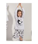 Pigiama Admas 55207 bambina caldo cotone interlock panda