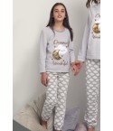 Pigiama Admas 55211 bambina micropile grigio nuvola