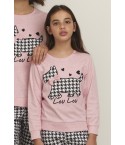 Pigiama Admas 55212 bambina rosa caldo cotone interlock