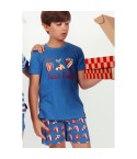 Pigiama bambino corto Admas 55348 azzurro