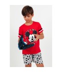 Pigiama bimbo Disney 55475 corto topolino rosso cotone