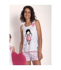Pigiama donna corto Santoro Gorjuss 55500 cuoricini
