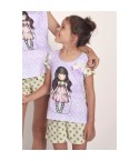 Pigiama bambina corto Santoro Gorjuss 55581 malva