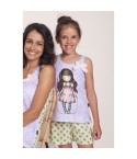 Pigiama bambina corto Santoro Gorjuss 55582 malva