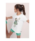 Pigiama corto bambina Santoro Gorjuss 55583 bianco