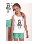 Pigiama bambina corto Santoro Gorjuss 55584 bianco