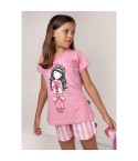 Pigiama bambina corto mezza manica Santoro Gorjuss 55585 rosa