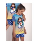 Pigiama bambina corto Santoro Gorjuss 55586 azzurro