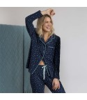Pigiama donna stelline maglia aperta Admas 63594