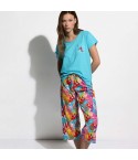 Pigiama donna tropicale pantalone capri Admas 64123