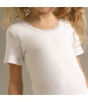 0 Maglietta intima da bambina manica corta caldo cotone 