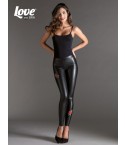 Leggings Love and bra 16425 eco pelle nero rose