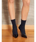 Calzino donna Sisi Contrasto con motivo geometrico blu