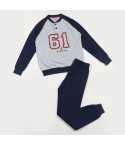 Pigiama bambino ragazzo Navigare B215630 caldo cotone grigio melange