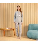Pigiama donna cotone uccellini Biancaluna 25D20009