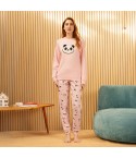 Pigiama donna con panda interlock Biancaluna 25D20012