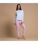 Pigiama donna lungo scollo serafino cotone Biancaluna 26D91048