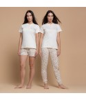 Pigiama tris donna pantalone lungo + pantaloncino Biancaluna 26D91680