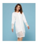 Camicia da notte Cippi 3134 panna pizzo aperta viscosa