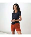 Pigiama donna Jadea 3141 corto estivo cotone blu