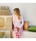 Pigiama donna primaverile cotone fantasia tropicale Jadea 3205