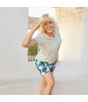 Pigiama Estivo donna in cotone fantasia tropical Jadea 3208