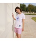 Pigiama donna in cotone con stampa fiore Jadea 3261