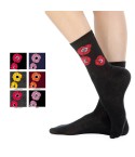 Calze donna caldo cotone Meritex 3490 papaveri 6 paia