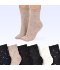 Calze corte assortite donna caldo cotone Meritex 3601 fantasia A 6 paia 