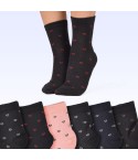 Calze corte assortite donna caldo cotone Meritex 3601 fantasia B 6 paia 