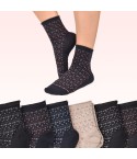 Calze corte assortite donna caldo cotone Meritex 3603 fantasia B 6 paia 