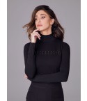 Maglia lupetto Jadea 4080 moda cotone elasticizzato borchie