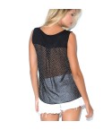 Canotta donna Jadea 4161 viscosa nera pois