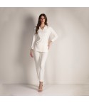Pigiama donna della scollo a serafino in caldo cotone  Lunatica 42104