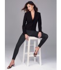 Leggings jadea gessato in cotone elasticizzato 4280 nero