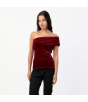 Maglia donna monospalla in velluto Admas 43680