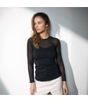 Maglia dettagli semitrasparenti e tulle con pois Jadea 4651