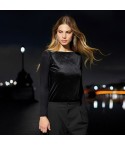 Maglia donna in vellutino con pois scintillanti Jadea 4831
