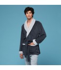 Vestaglia uomo invernale Cippi 4870 caldissimo pile coral grigio piombo