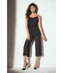 Pantalone moda jadea 4960 a palazzo gessato nero