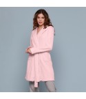 Giacca da camera vestaglia flanel rosa con cappuccio Cippi 4977