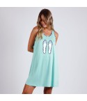 Camicia da notte vestitino donna estivo Admas 51584 acqua marina