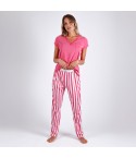 Admas 54195 cotone viscosa rigato fucsia