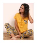 Pigiama donna Admas 55115 fantasia giallo
