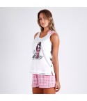 Pigiama donna canotta corto estivo Santoro Gorjuss 55605 cotone rosa