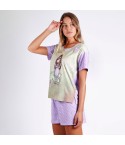 Pigiama donna estivo Santoro Gorjuss 55607 cotone lilla