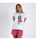 Pigiama donna corto estivo Santoro Gorjuss 55608 acquamarina