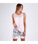 Pigiama donna canotta corto estivo Admas 55942 cotone rosa