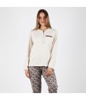 Pigiama donna classico raffinato in caldo cotone sabbia fiori Admas 56154