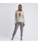 Pigiama donna cagnolino pied de poule Admas 60094 beige